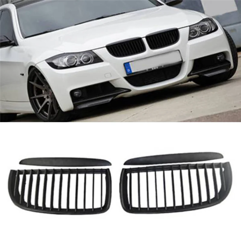 Superior-Car Matte Black Front Hood Kidney Grill Mesh Sport Racing Grills For BMW 3 Series E90 E91 2005-2008 - Image 3